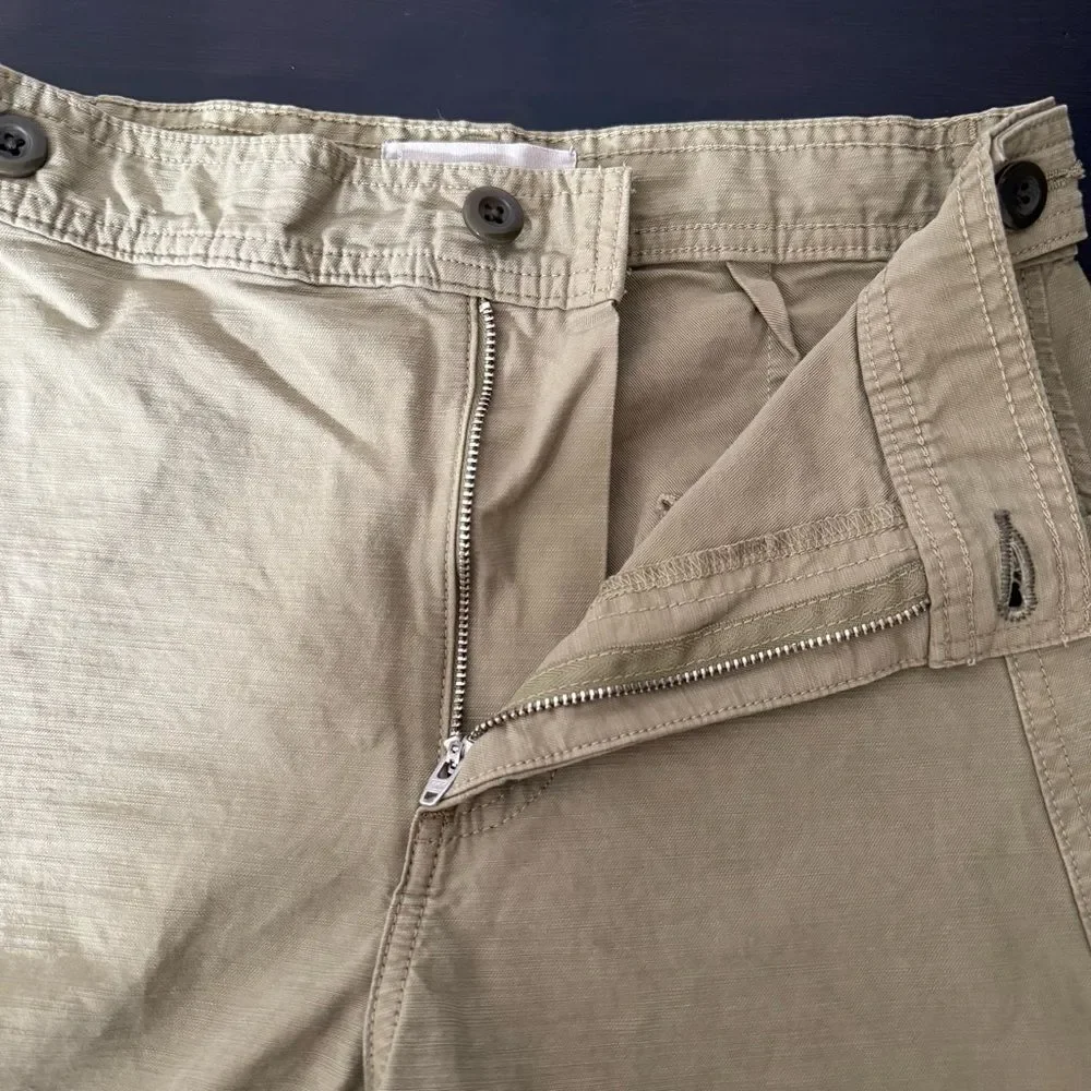 Everlane Fatigue Barrel Pants Womens 0 Tan Khaki High Rise Organic Cotton Linen